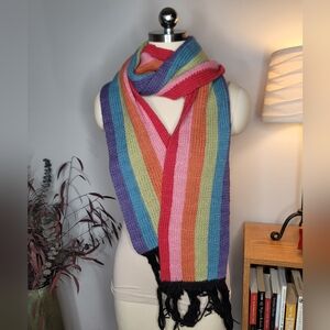 Planet Earth Knit Scarf Llama Rainbow